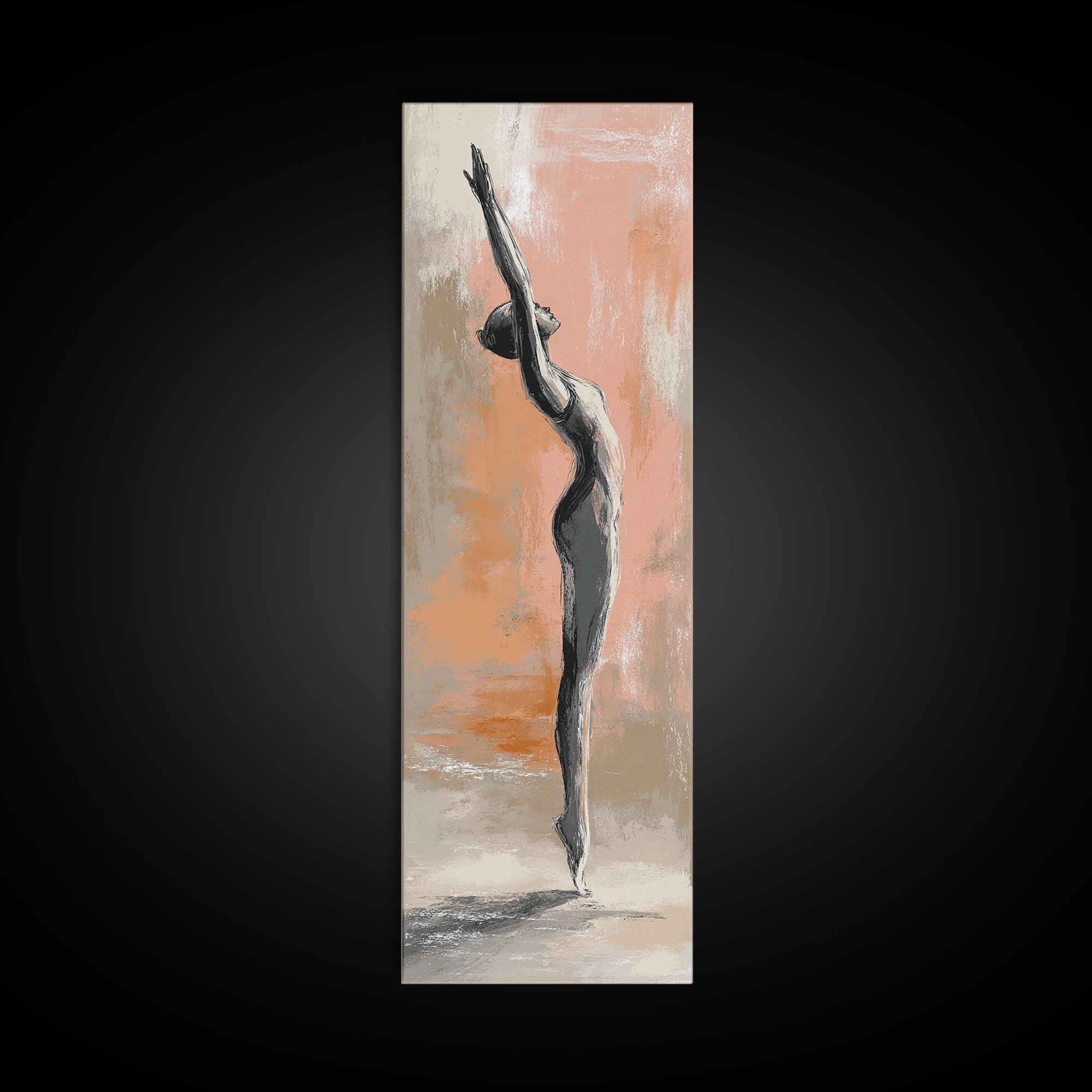 Yoga Warrior Pose Canvas Print, Fitness Studio Art, Minimalist Decor, Gym Decor, Fine Art, Motion, Modern Wall Decor, FSA-1x3-67