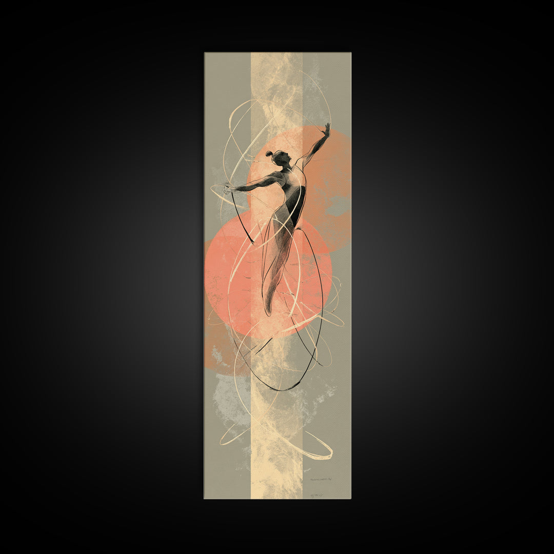 Jump Rope Movement Captured as Curved Lines Canvas Print, Fitness Studio Art, Minimalist Art Print, Gym Decor, Motion, FSA-1x3-70