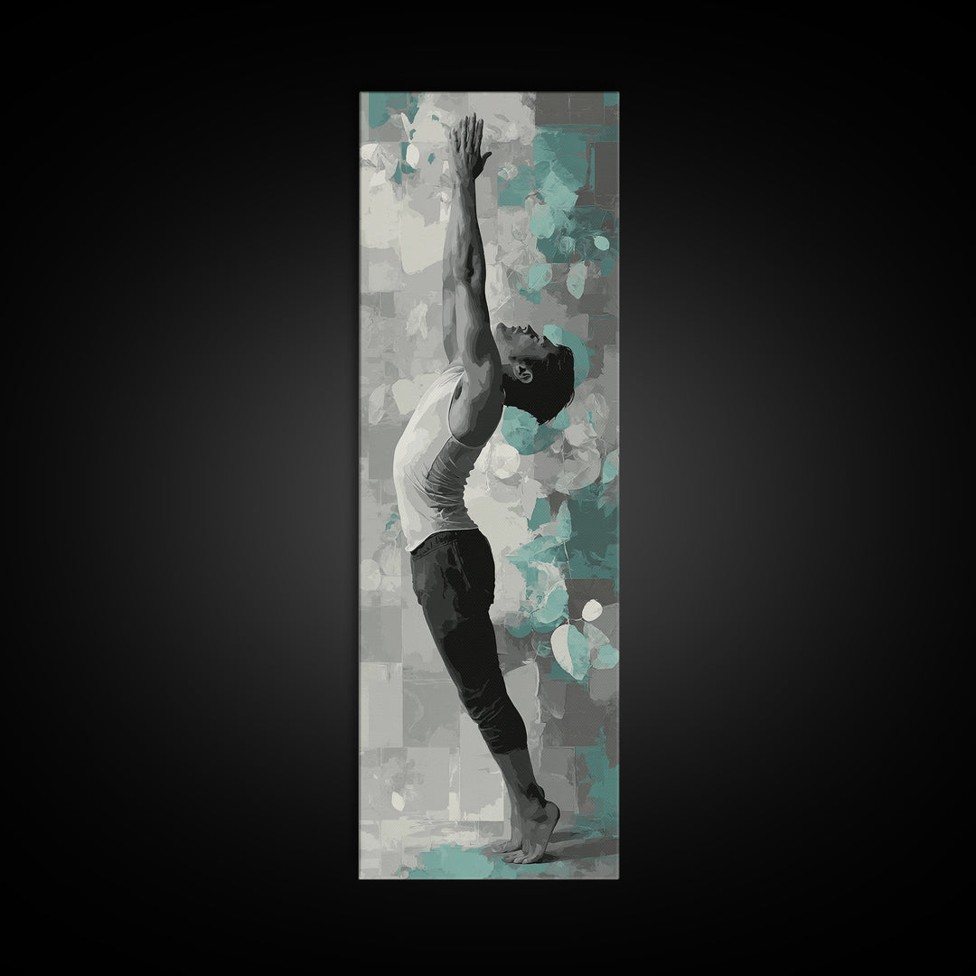 Sprinter Start Position Framed Canvas Print, Fitness Studio Art, Dancing Wall Art, Gym Decor, Fine Art, Motion, Gallery Decor, FSA-1x3-74