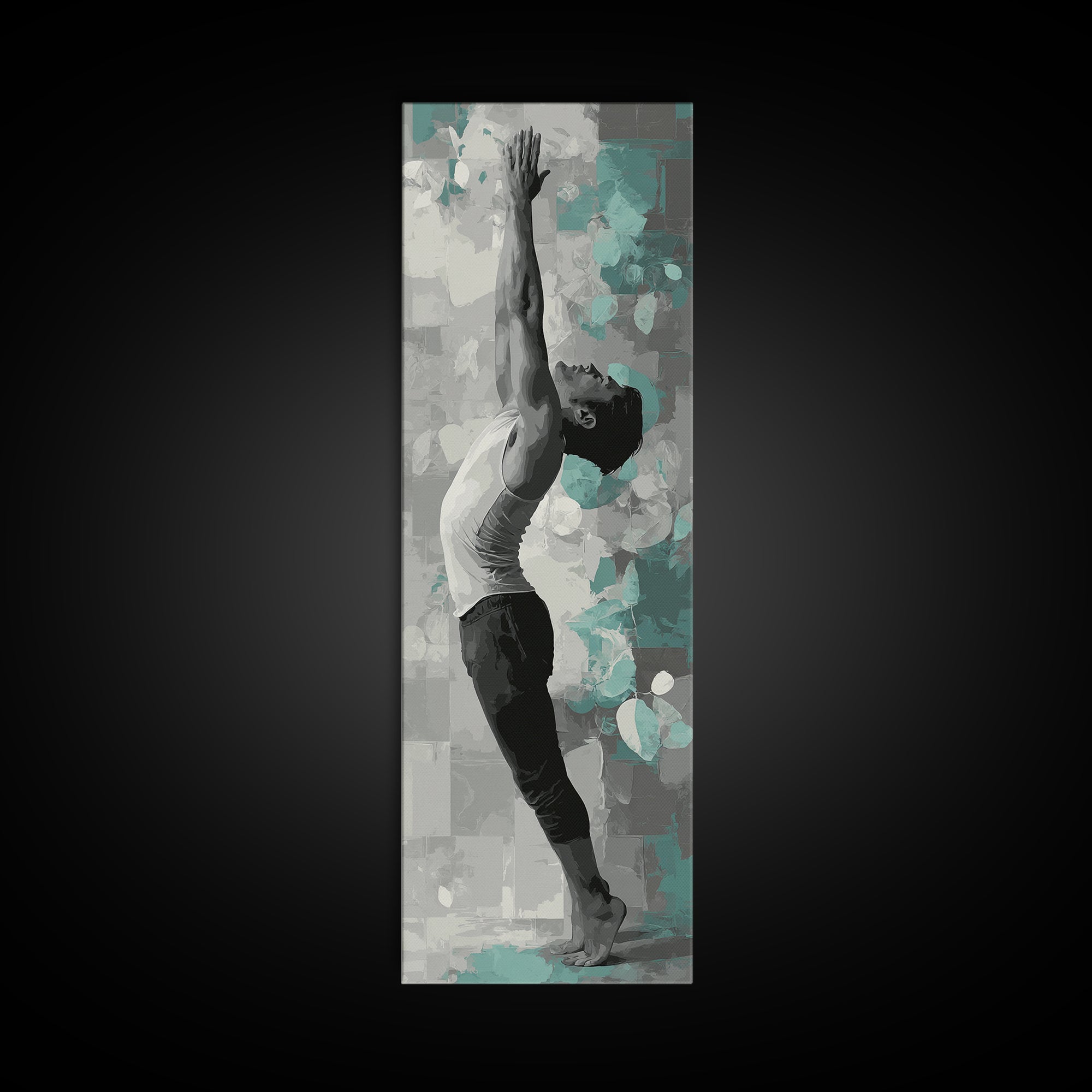 Sprinter Start Position Framed Canvas Print, Fitness Studio Art, Dancing Wall Art, Gym Decor, Fine Art, Motion, Gallery Decor, FSA-1x3-74