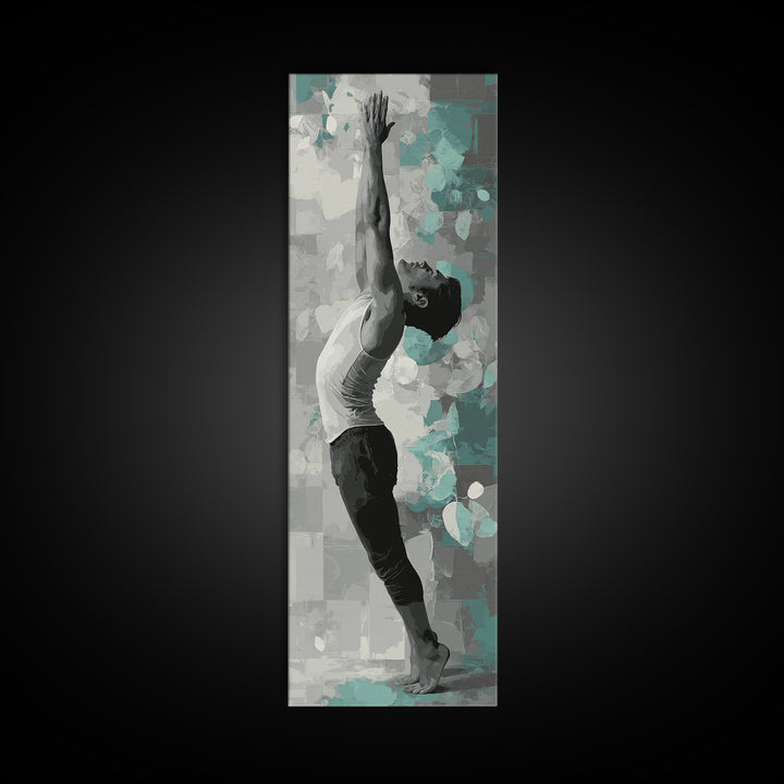 Sprinter Start Position Framed Canvas Print, Fitness Studio Art, Dancing Wall Art, Gym Decor, Fine Art, Motion, Gallery Decor, FSA-1x3-74