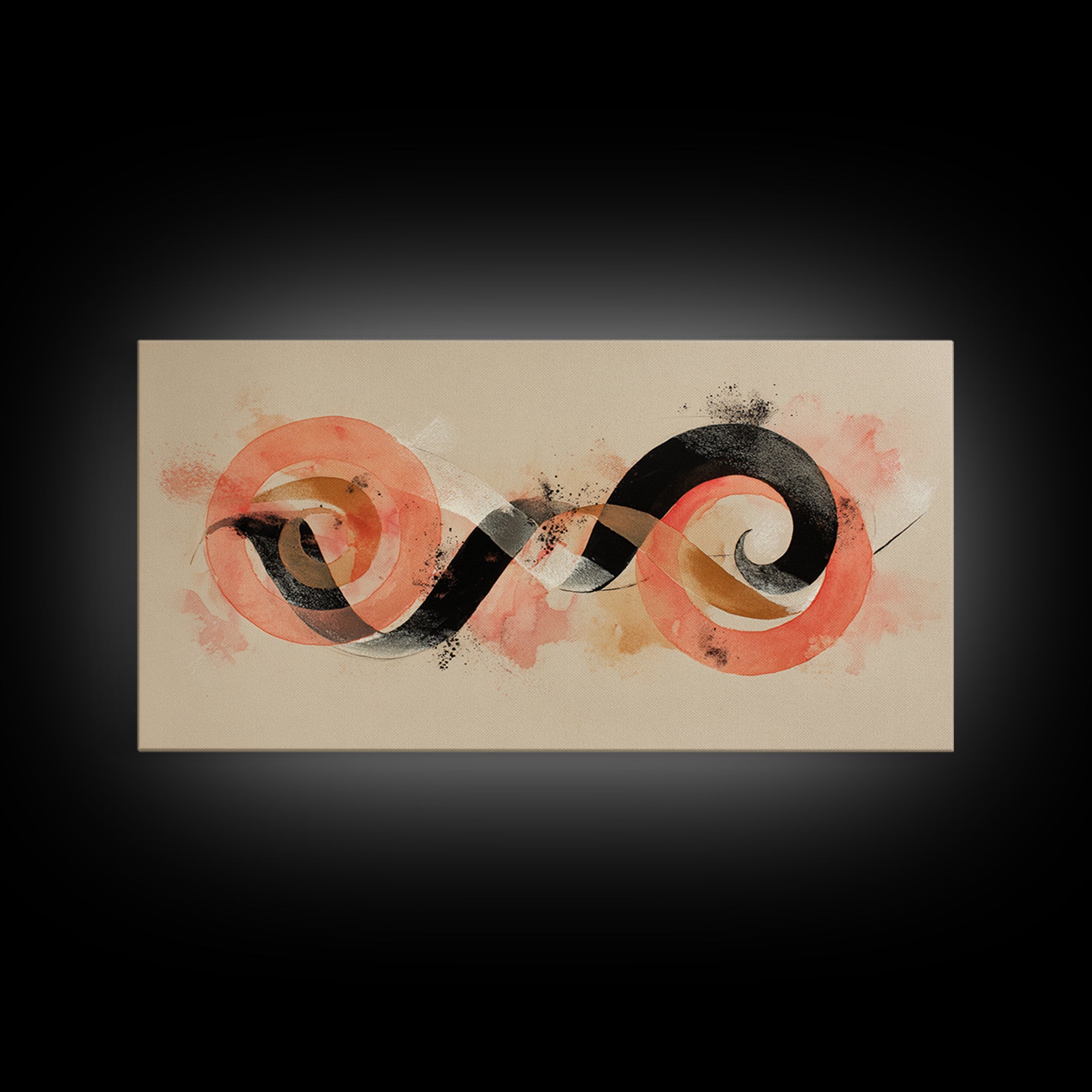 Gymnast Ribbon Forming a Spiral Composition Framed Canvas Print, Fitness Studio Art, Gym Poster, Gym Decor, Fine Art, Motion, FSA-2x1-19