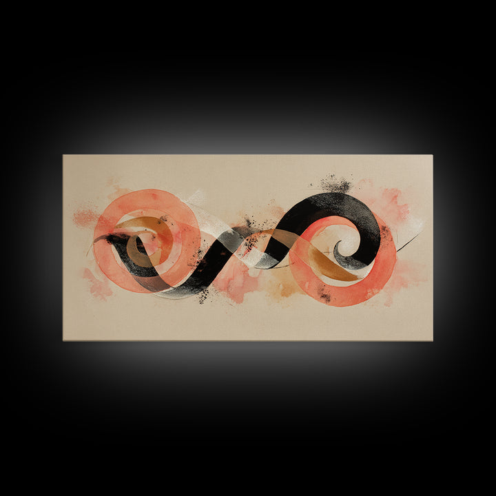 Gymnast Ribbon Forming a Spiral Composition Framed Canvas Print, Fitness Studio Art, Gym Poster, Gym Decor, Fine Art, Motion, FSA-2x1-19