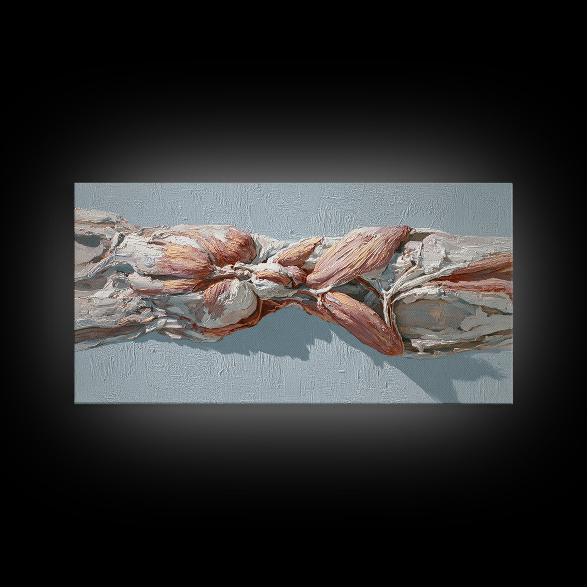 Anatomical Muscle Study Canvas Print, Fitness Studio Art, Art Print, Gym Decor, Oil Painting, Motion, Motivational Poster, FSA-2x1-53