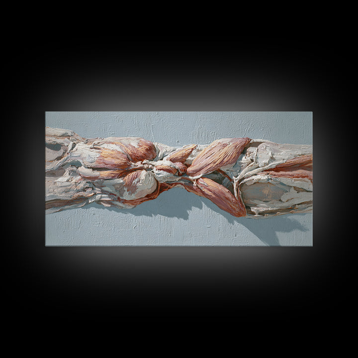 Anatomical Muscle Study Canvas Print, Fitness Studio Art, Art Print, Gym Decor, Oil Painting, Motion, Motivational Poster, FSA-2x1-53