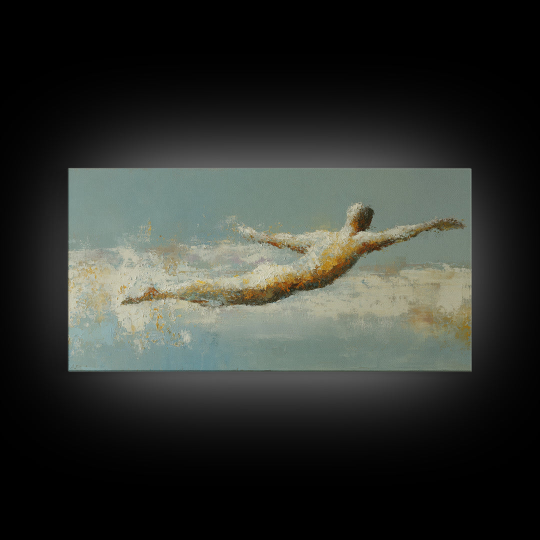Abstract Human Figure Canvas Print, Fitness Studio Art, Luxury Decor, Gym Decor, Motion, Modern Wall Art, Motivational Poster, FSA-2x1-94