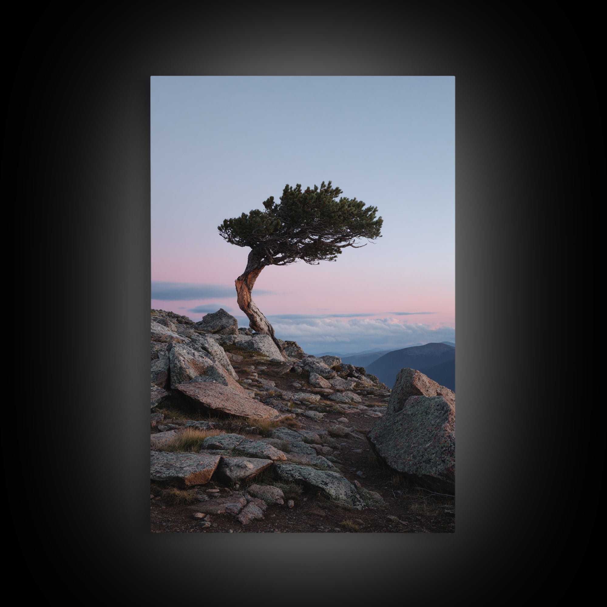 Mountain Trail Runner Framed Canvas Print, Fitness Studio Art, Gym Wall Art, Gym Decor, Fine Art, Motion, Luxury Decor, FSA-2x3-12