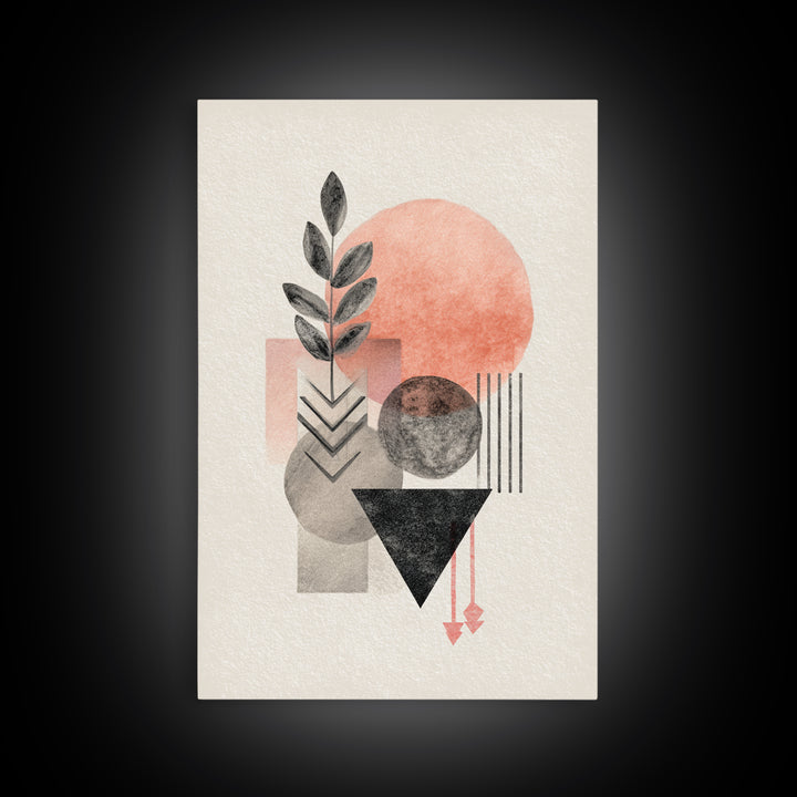 Minimal Motivational Symbol Using Arrows and Shapes Canvas Print, Fitness Studio Art, Fine Art Print, Gym Decor, Motion, FSA-2x3-45