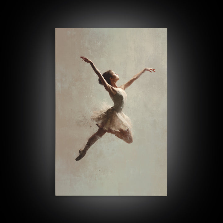 Dancer Leap with Painterly Energy Canvas Print, Fitness Studio Art, Home Gym Wall Art, Gym Decor, Fine Art, Motion, Art Print, FSA-2x3-67