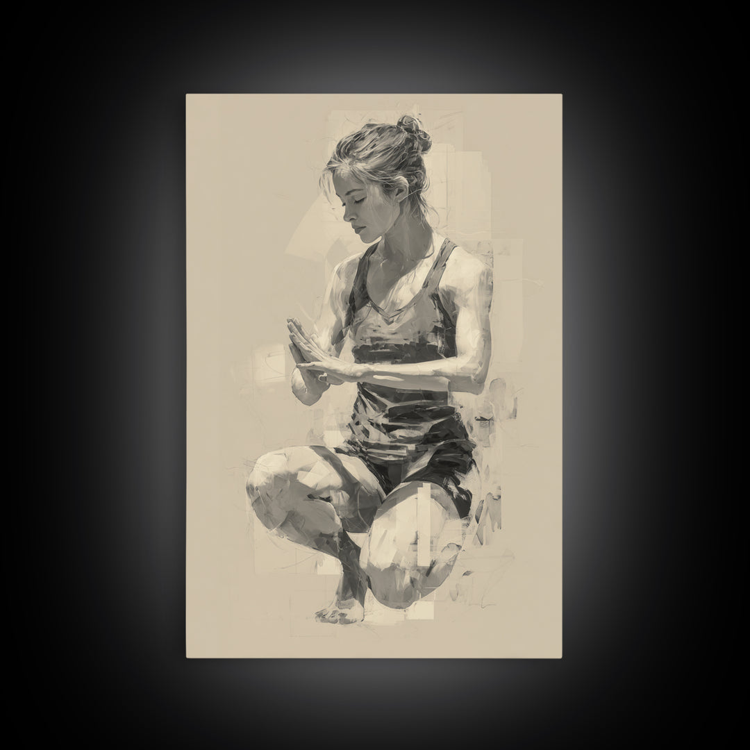 Sprinter Start Position Canvas Print, Fitness Studio Art, Statement Artwork, Gym Decor, Fine Art, Motion, Large Wall Art, FSA-2x3-70