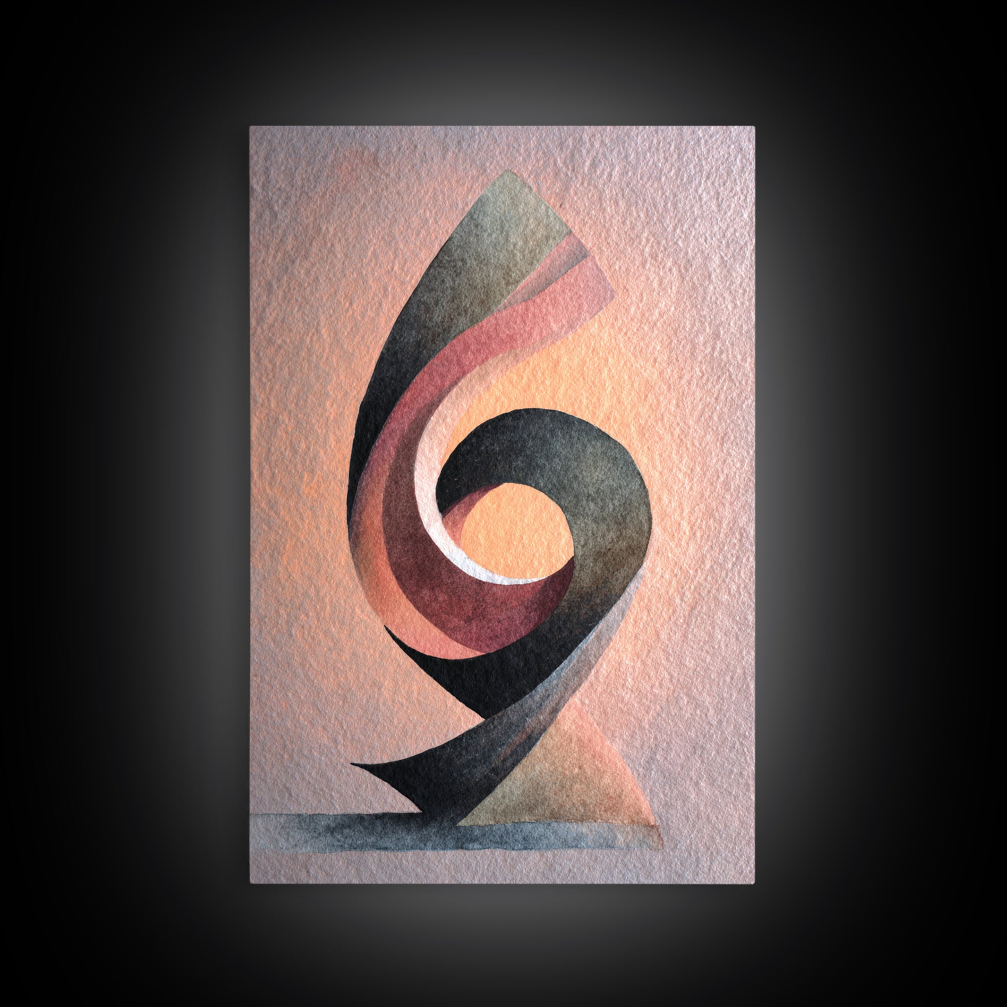 Gymnast Ribbon Forming a Spiral Composition Canvas Print, Fitness Studio Art, Pelvic Floor Art, Gym Decor, Fine Art, Motion, FSA-2x3-79