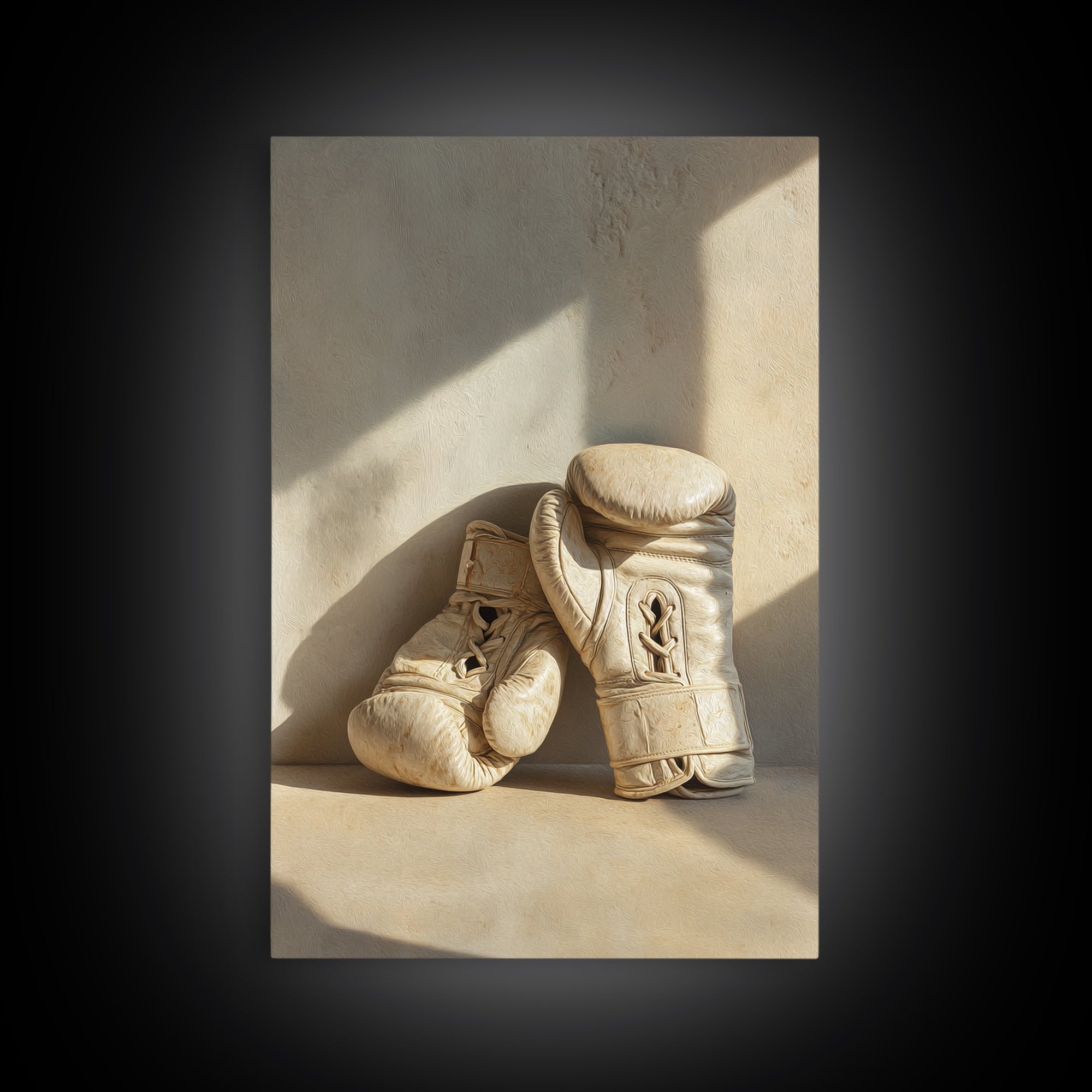Boxing Gloves Still Life Framed Canvas Print, Fitness Studio Art, Contemporary Art, Gym Decor, Motion, Aesthetic Room Decor, FSA-2x3-85