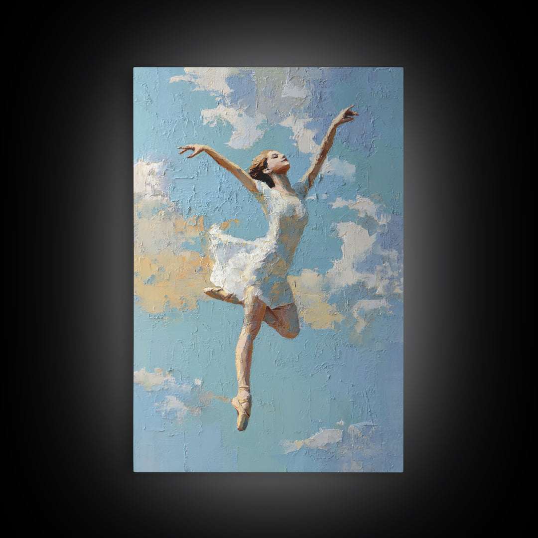 Dancer Leap with Painterly Energy Canvas Print, Fitness Studio Art, Luxury Decor, Gym Decor, Fine Art, Motion, Modern Wall Art, FSA-2x3-91