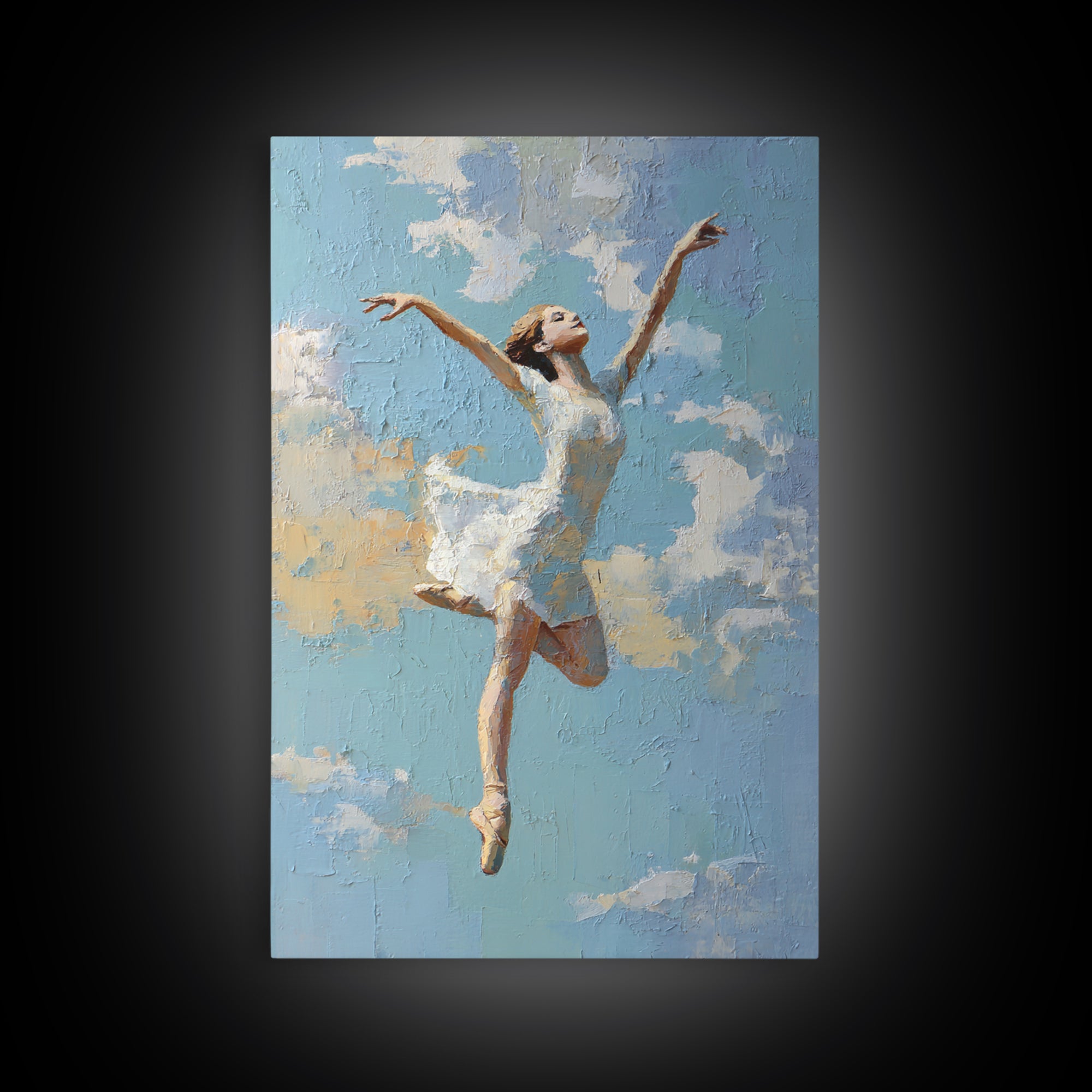 Dancer Leap with Painterly Energy Canvas Print, Fitness Studio Art, Luxury Decor, Gym Decor, Fine Art, Motion, Modern Wall Art, FSA-2x3-91