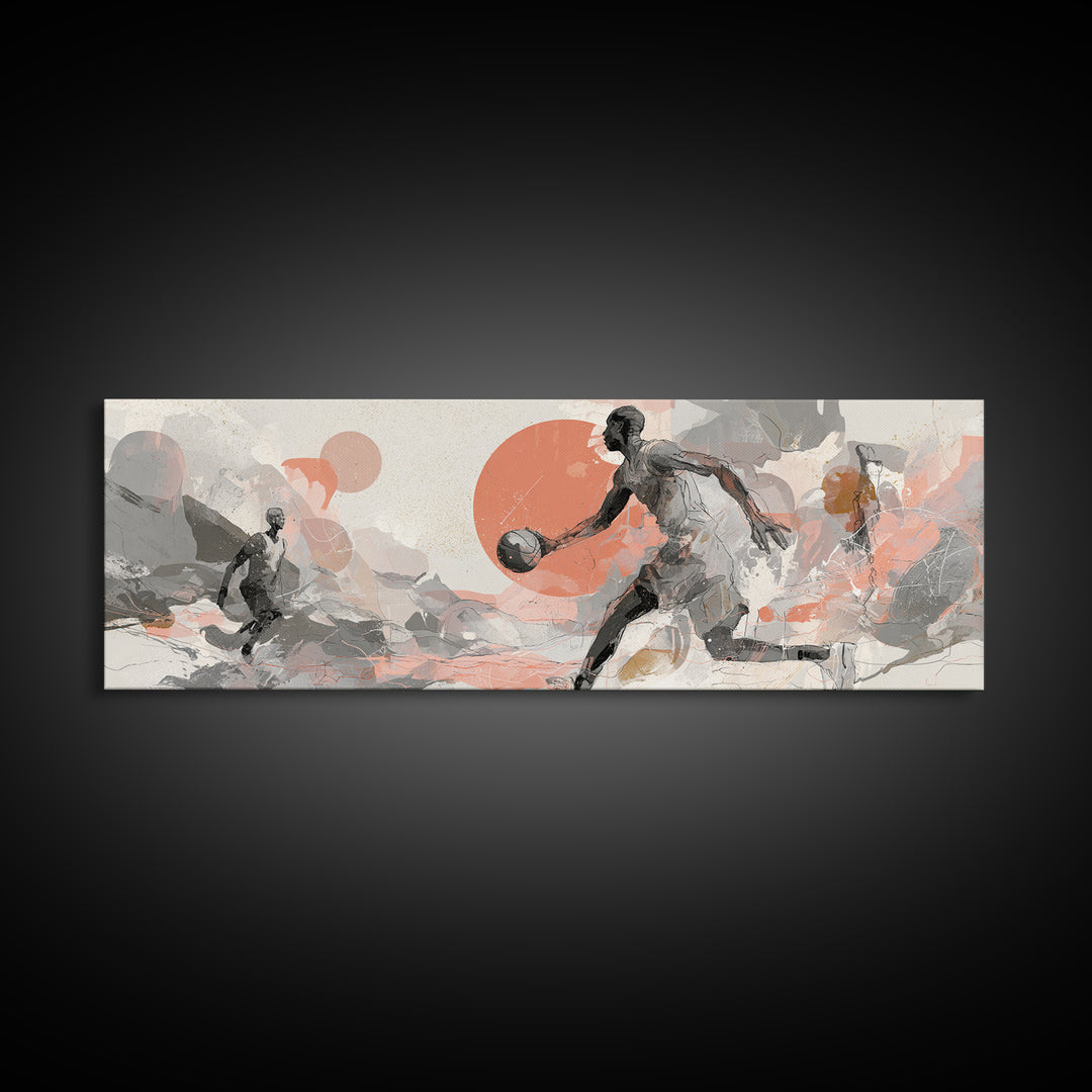 Basketball Player in Explosive Motion Canvas Print, Fitness Studio Art, Minimalist Decor, Gym Decor, Fine Art, Motion, FSA-3x1-38