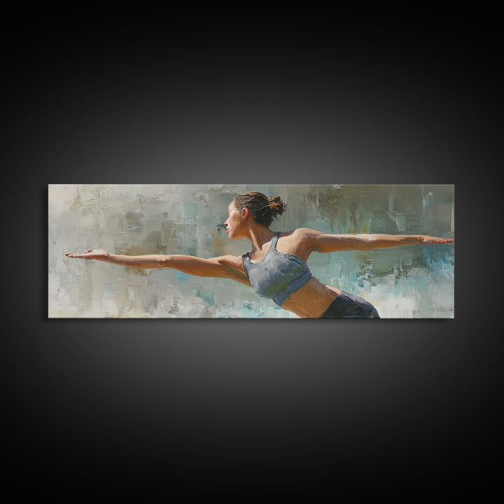 Female Athlete Stretching Canvas Print, Fitness Studio Art, Art Print, Gym Decor, Fine Art, Motion, Motivational Poster, FSA-3x1-43