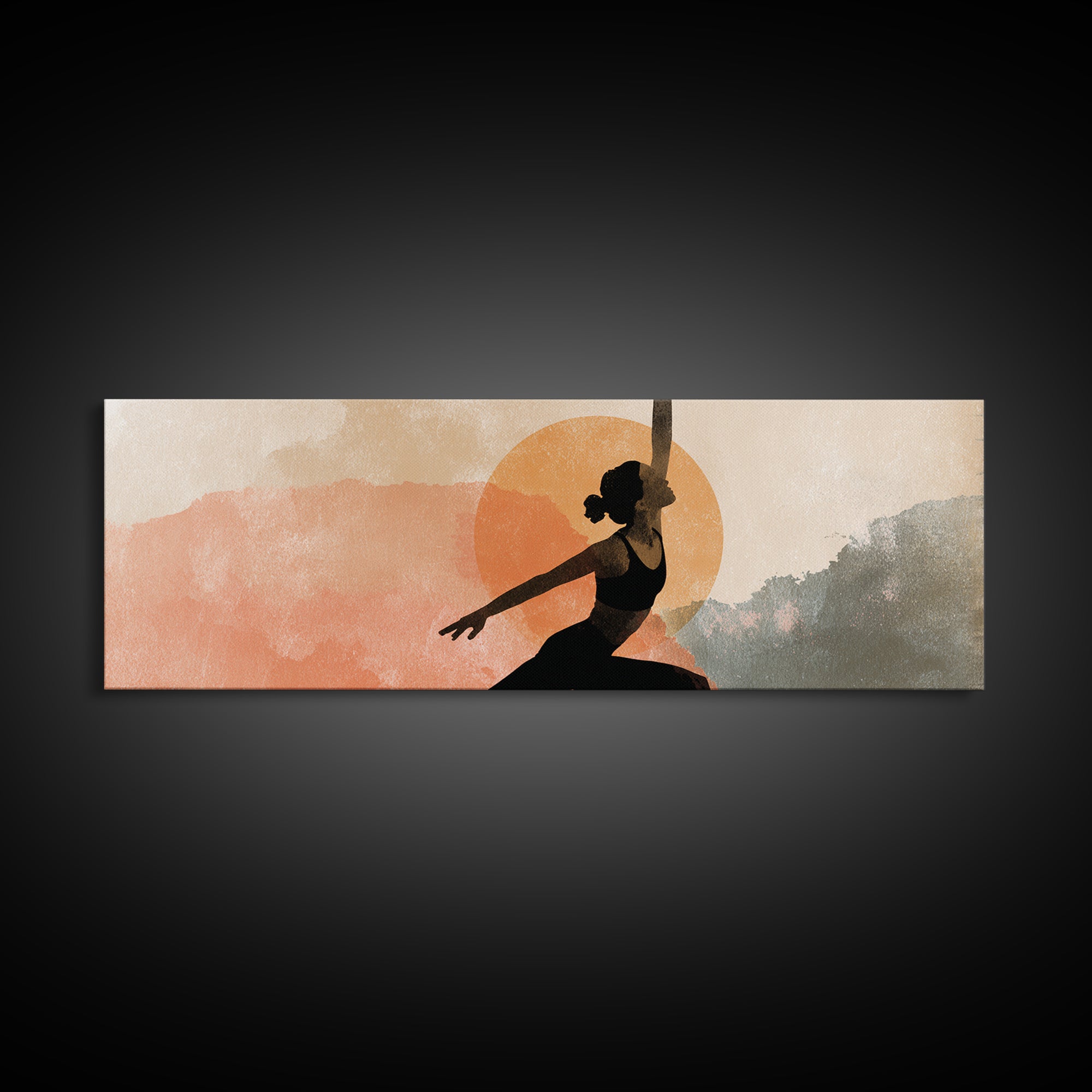 Female Athlete Stretching Framed Canvas Print, Fitness Studio Art, Wall Art, Gym Decor, Abstract Art, Motion, Motivation Poster, FSA-3x1-67