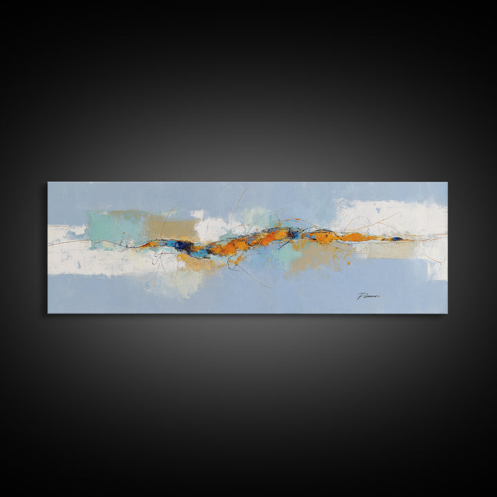 Abstract Heartbeat Line Through Color Fields Canvas Print, Fitness Studio Art, Motivational Poster, Gym Decor, Motion, FSA-3x1-81