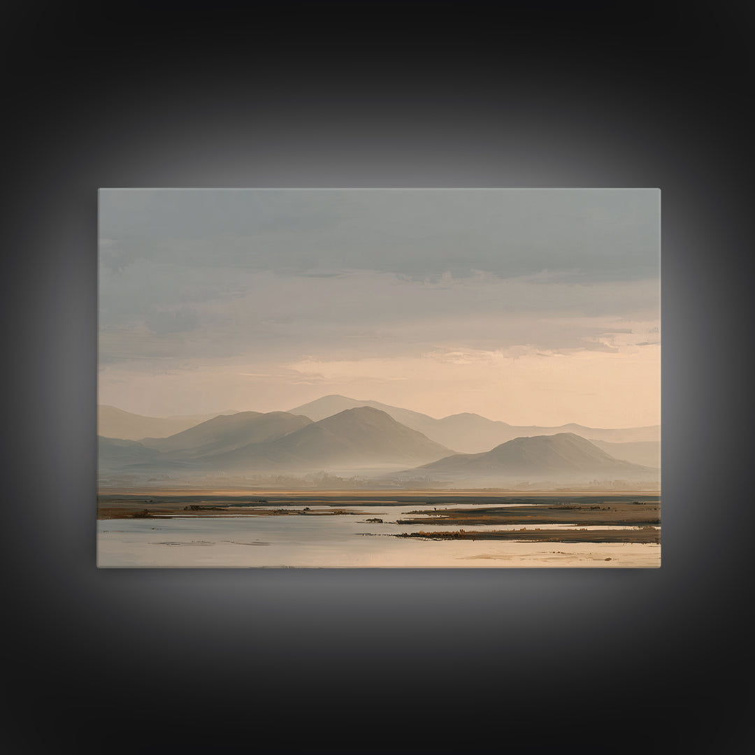 Sunrise over Mountains as Endurance Metaphor Framed Canvas Print, Fitness Studio Art, Gym Decor, Fine Art, Motion, Gym Wall Art, FSA-3x2-100