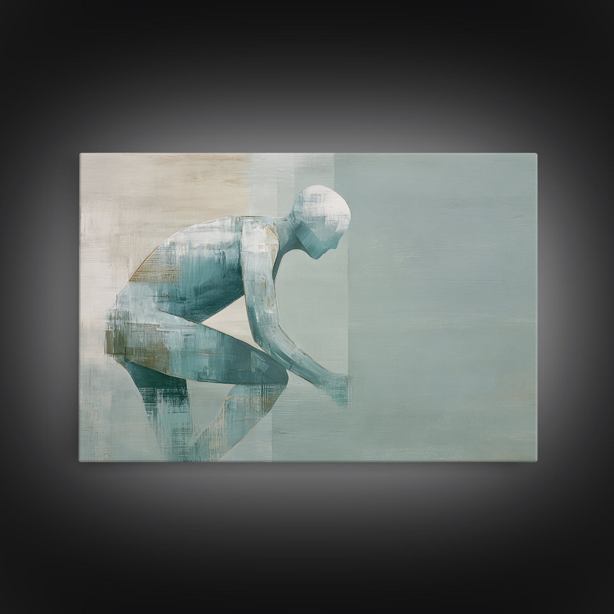 Cycling Figure in Bold Speed Lines Canvas Print, Fitness Studio Art, Luxury Decor, Gym Decor, Fine Art, Motion, Modern Wall Art, FSA-3x2-12