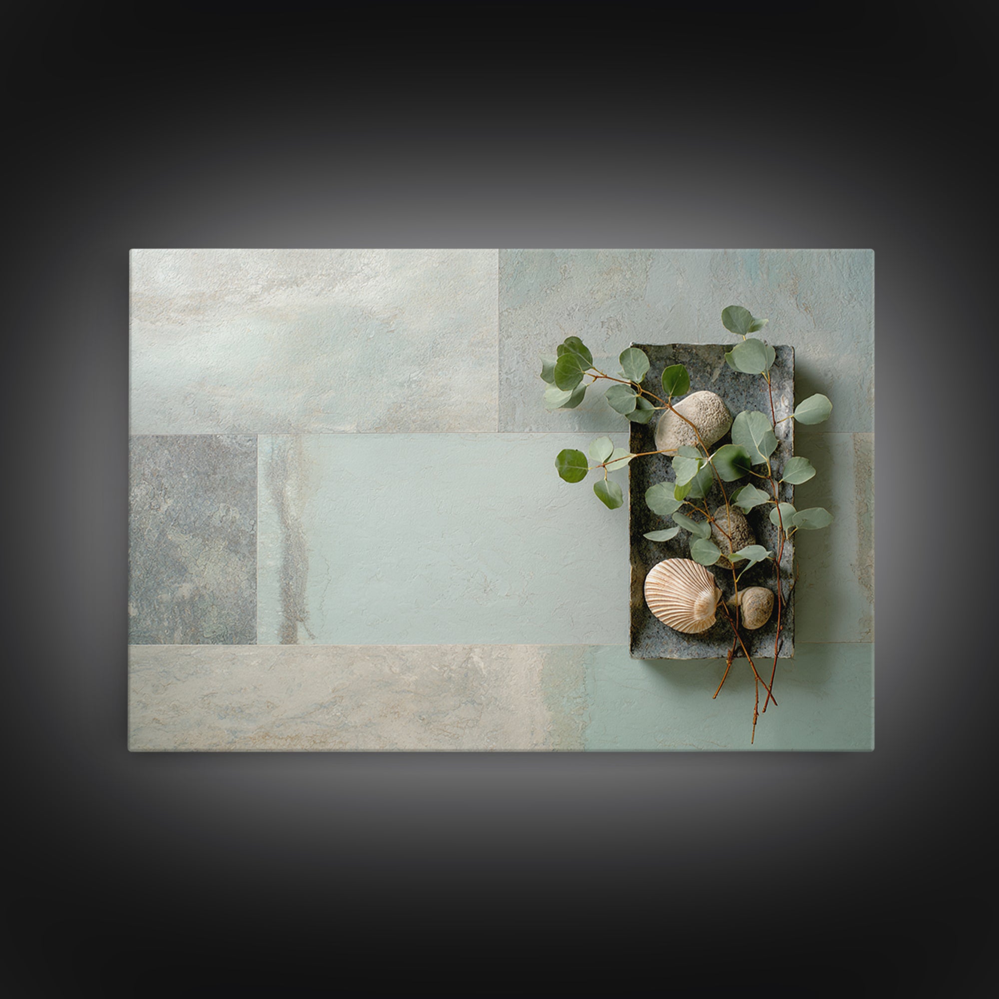 Tropical Trail Hike Landscape for Wellness Mood Canvas Print, Fitness Studio Art, Digital Art Print, Gym Decor, Oil Painting, FSA-3x2-49