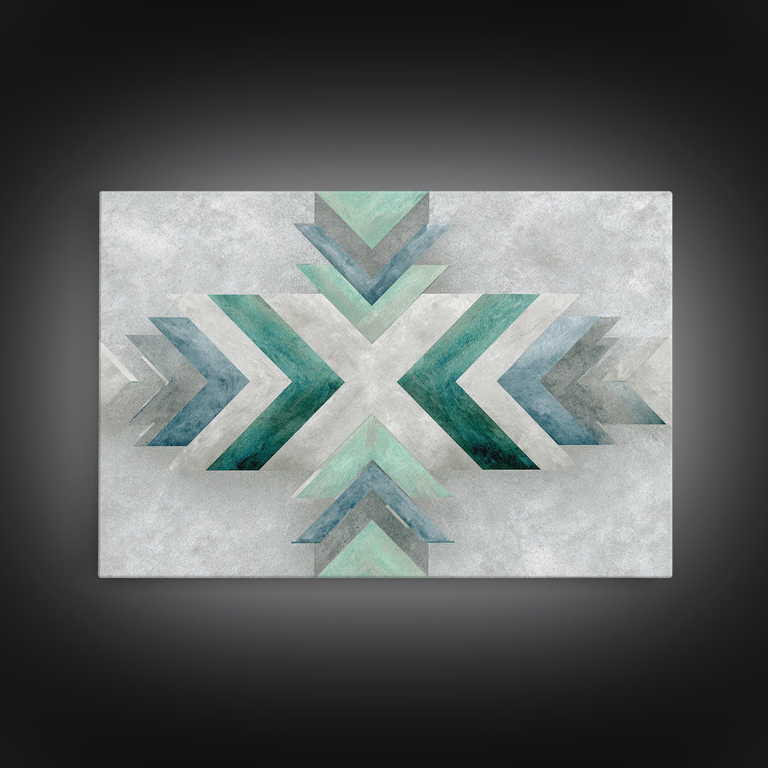 Minimal Motivational Symbol Using Arrows and Shapes Framed Canvas Print, Fitness Studio Art, Fitness, Gym Decor, Abstract Art, FSA-3x2-65