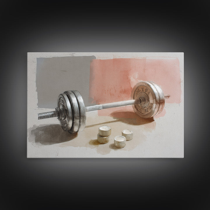 Barbell Plate Study Framed Canvas Print, Fitness Studio Art, Minimalist Art Print, Gym Decor, Fine Art, Motion, Home Decor, FSA-3x2-92