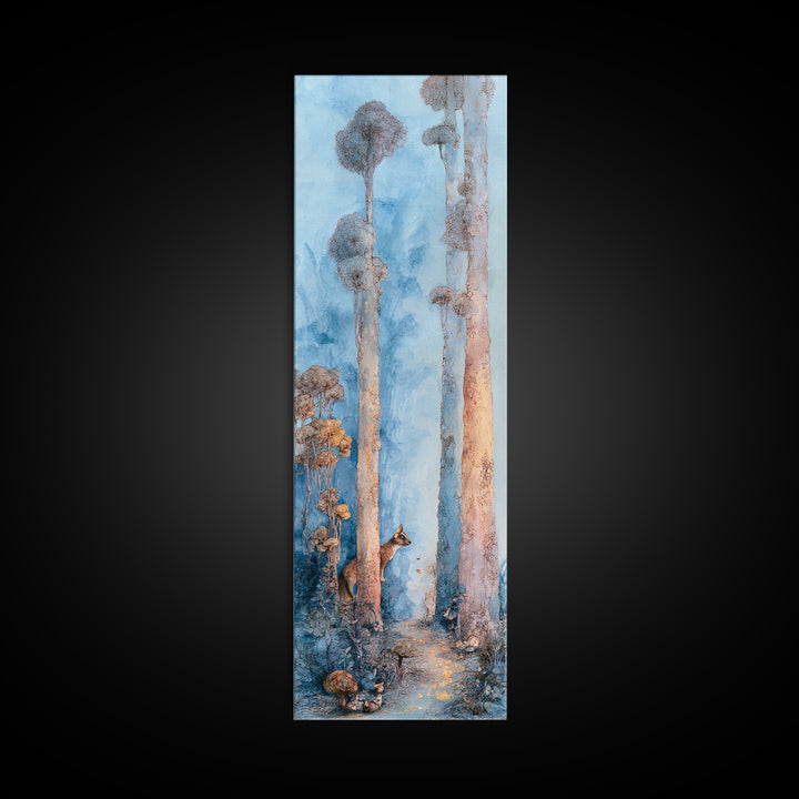 Unicorn in a Moonlit Meadow Framed Canvas Print, Fairy Tale Art, Modern Decor, Living Room Decor, Fine Art, Storybook, FTA-1x3-46