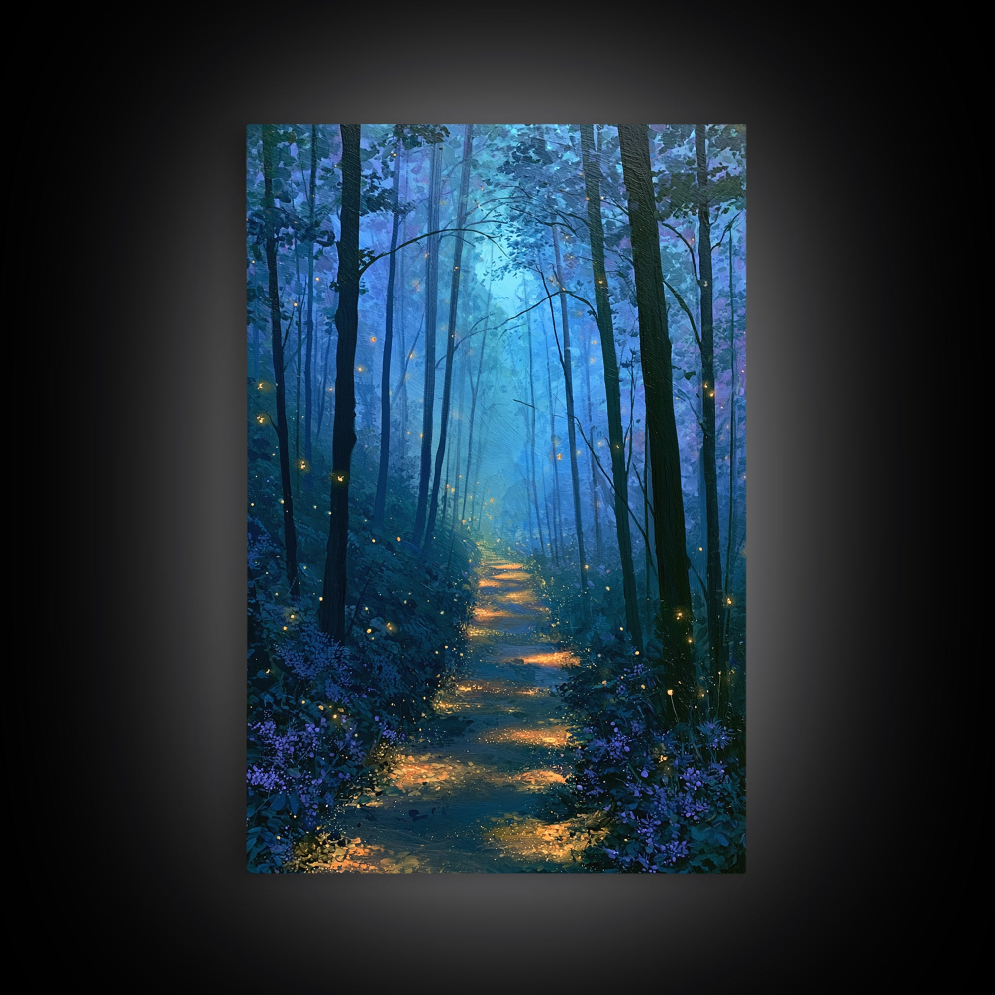 Enchanted Forest Path Glowing Canvas Print, Fairy Tale Art, Princess Wall Art, Living Room Decor, Fine Art, Storybook, FTA-2x3-57