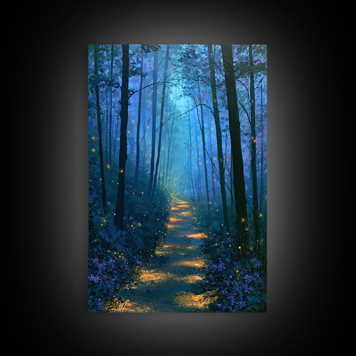 Enchanted Forest Path Glowing Canvas Print, Fairy Tale Art, Princess Wall Art, Living Room Decor, Fine Art, Storybook, FTA-2x3-57
