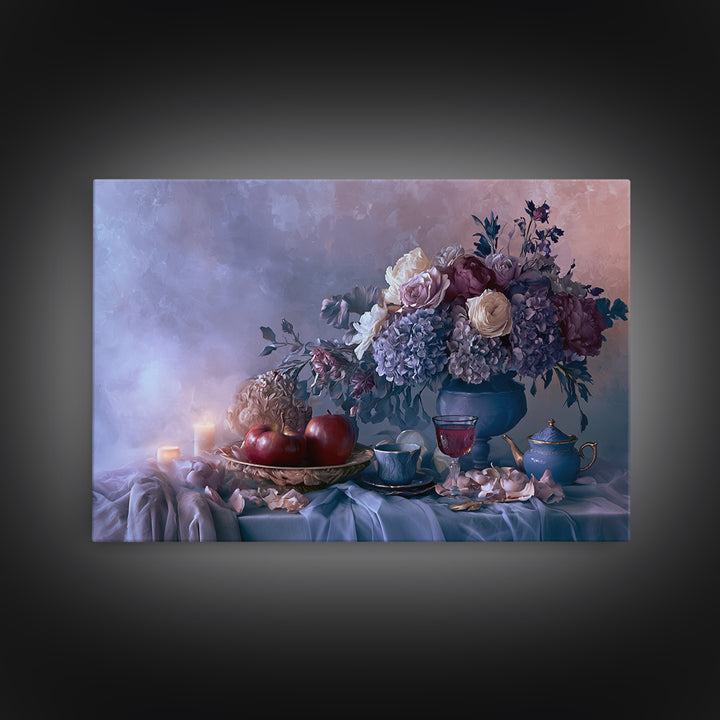 Enchanted Apple with Deep Red Shine Framed Canvas Print, Fairy Tale Art, Whimsical Wall Art, Living Room Decor, Storybook, FTA-3x2-24