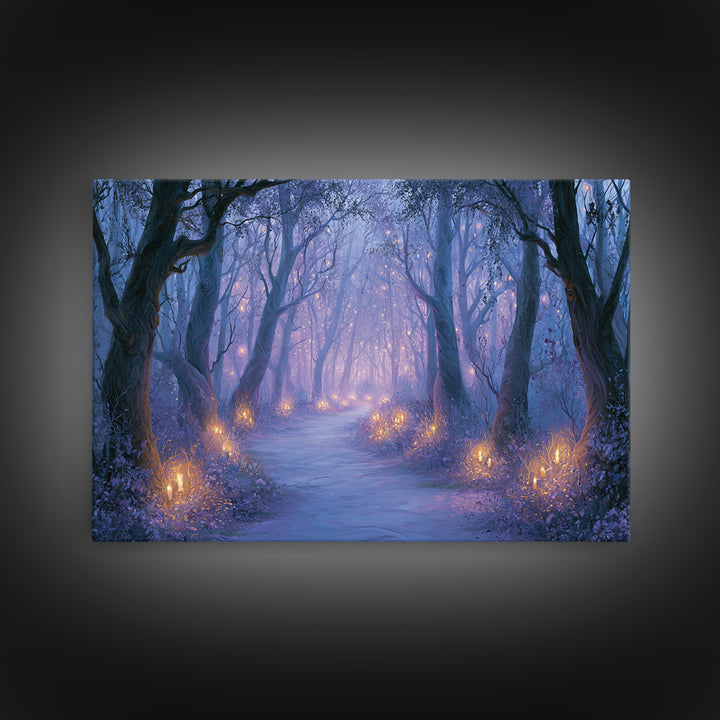 Enchanted Forest Path Glowing Canvas Print, Fairy Tale Art, Modern Decor, Living Room Decor, Fine Art, Storybook, Wall Decor, FTA-3x2-53