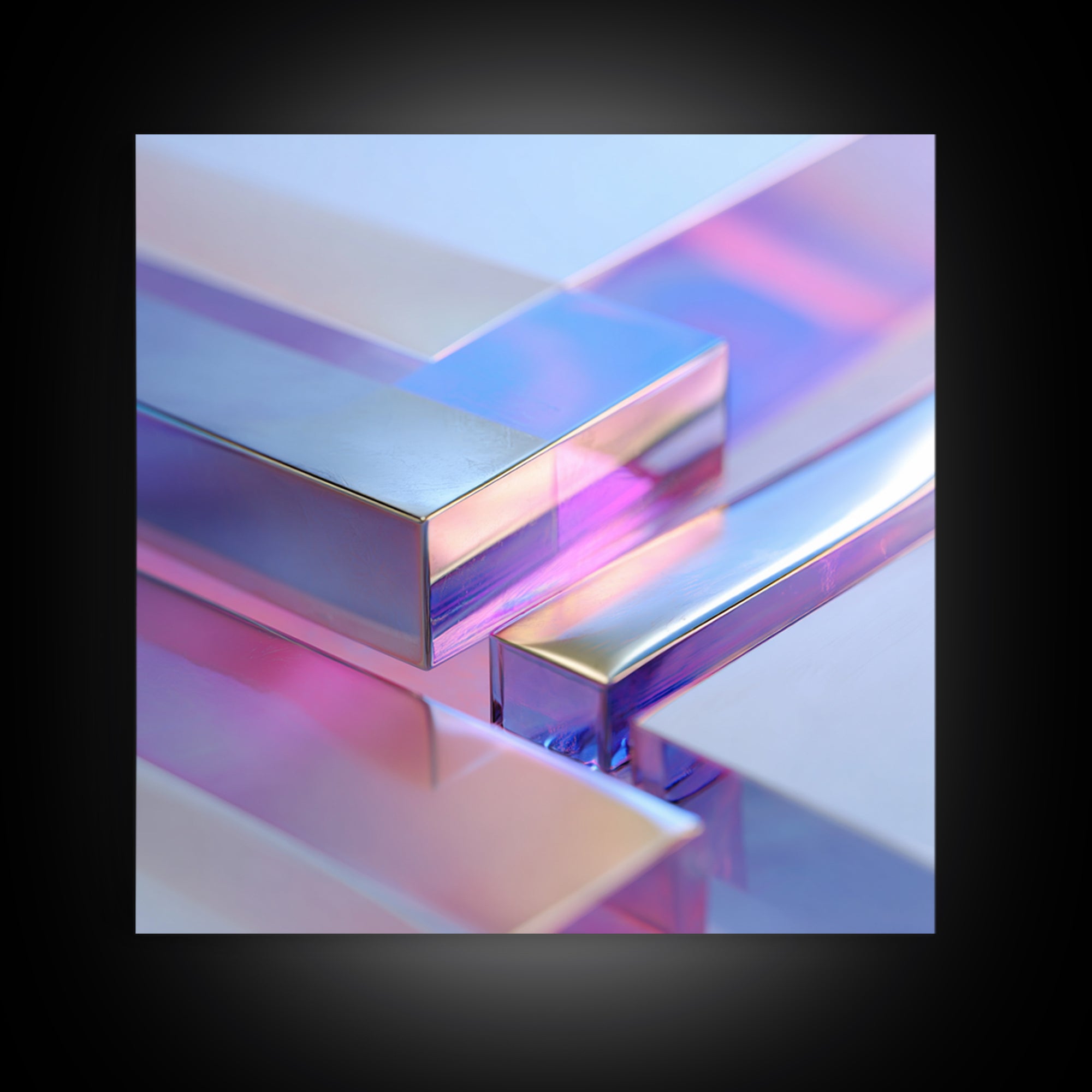 Smooth Titanium Shapes Canvas Print, Futuristic Art, Modern Wall Art, Living Room Decor, Abstract Art, Future, Victorian Decor, FUT-1x1-23