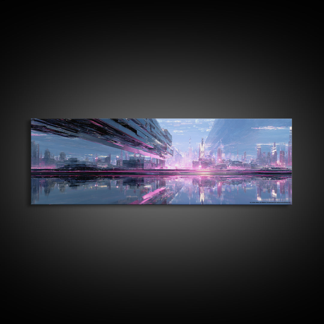Smooth Titanium Shapes Canvas Print, Futuristic Art, Home Decor, Living Room Decor, Fine Art, Future, Unique Wall Art, FUT-3x1-39
