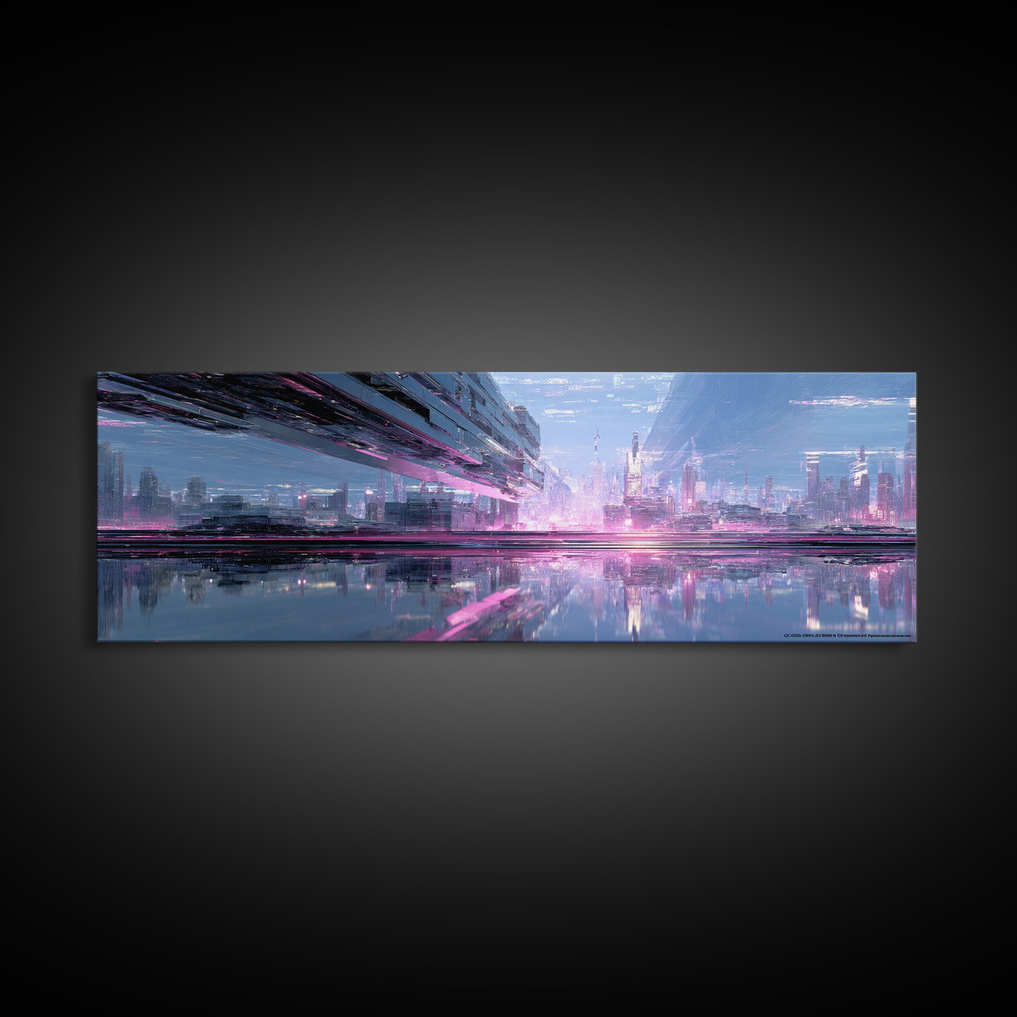 Smooth Titanium Shapes Canvas Print, Futuristic Art, Home Decor, Living Room Decor, Fine Art, Future, Unique Wall Art, FUT-3x1-39