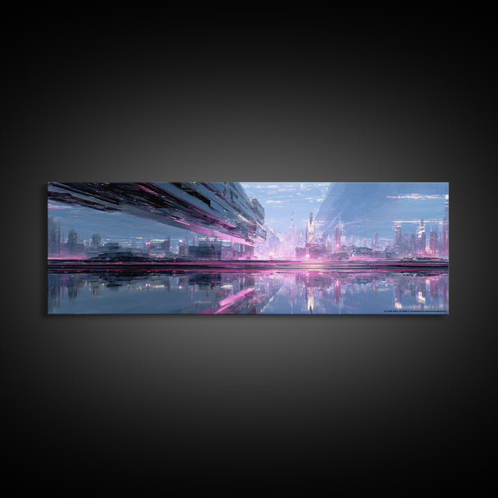 Smooth Titanium Shapes Canvas Print, Futuristic Art, Home Decor, Living Room Decor, Fine Art, Future, Unique Wall Art, FUT-3x1-39