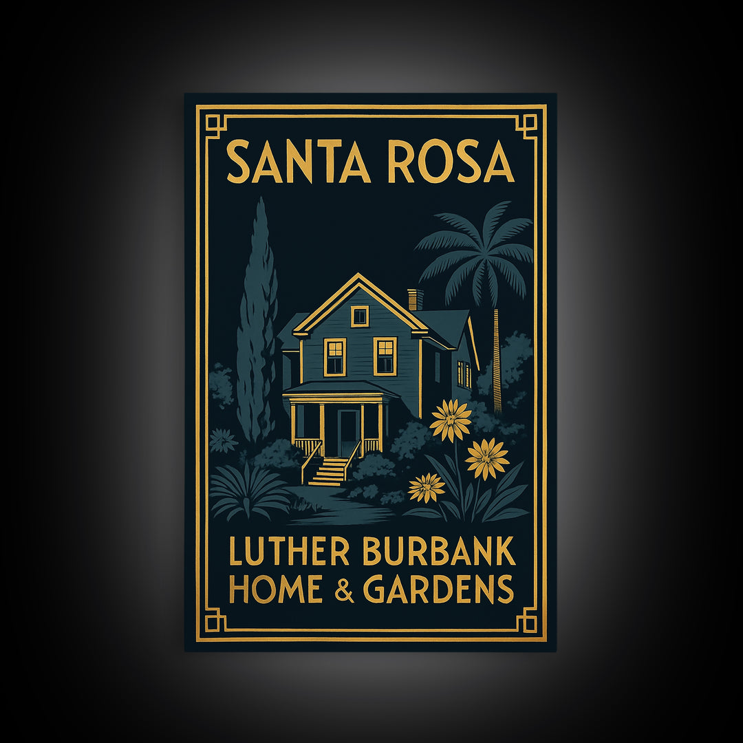 Santa Rosa Travel Poster, Canvas Print, Black Gold City Wall Art, Santa Rosa Art Print, Living Room Wall Art, Travel Poster Set