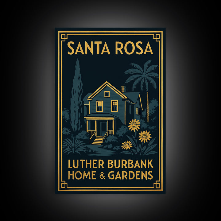 Santa Rosa Travel Poster, Canvas Print, Black Gold City Wall Art, Santa Rosa Art Print, Living Room Wall Art, Travel Poster Set