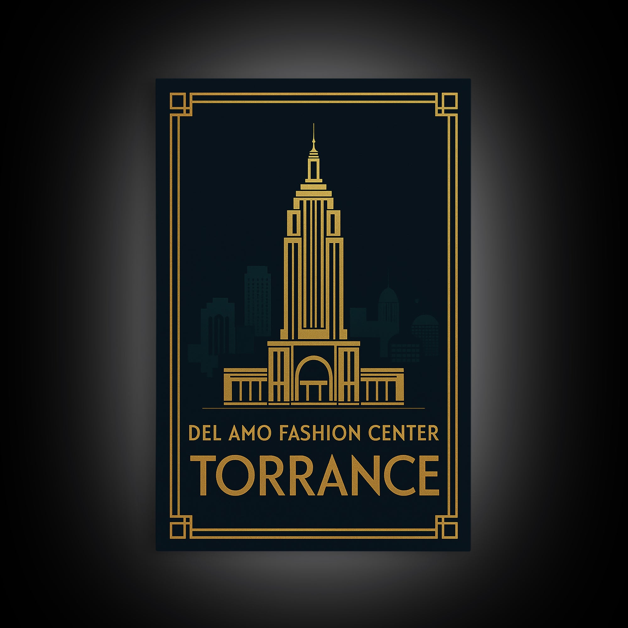 Torrance California Travel Poster, Canvas Print, Luxury Art Deco Poster, Torrance City Art, Wall Decor, Fine Art Print, Travel Art Print