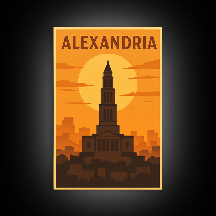 Alexandria Virginia Travel Poster, Canvas Print, Gold Art Deco Poster Art, Alexandria Travel Art, Travel Poster Art, Office Decor, Wall Art