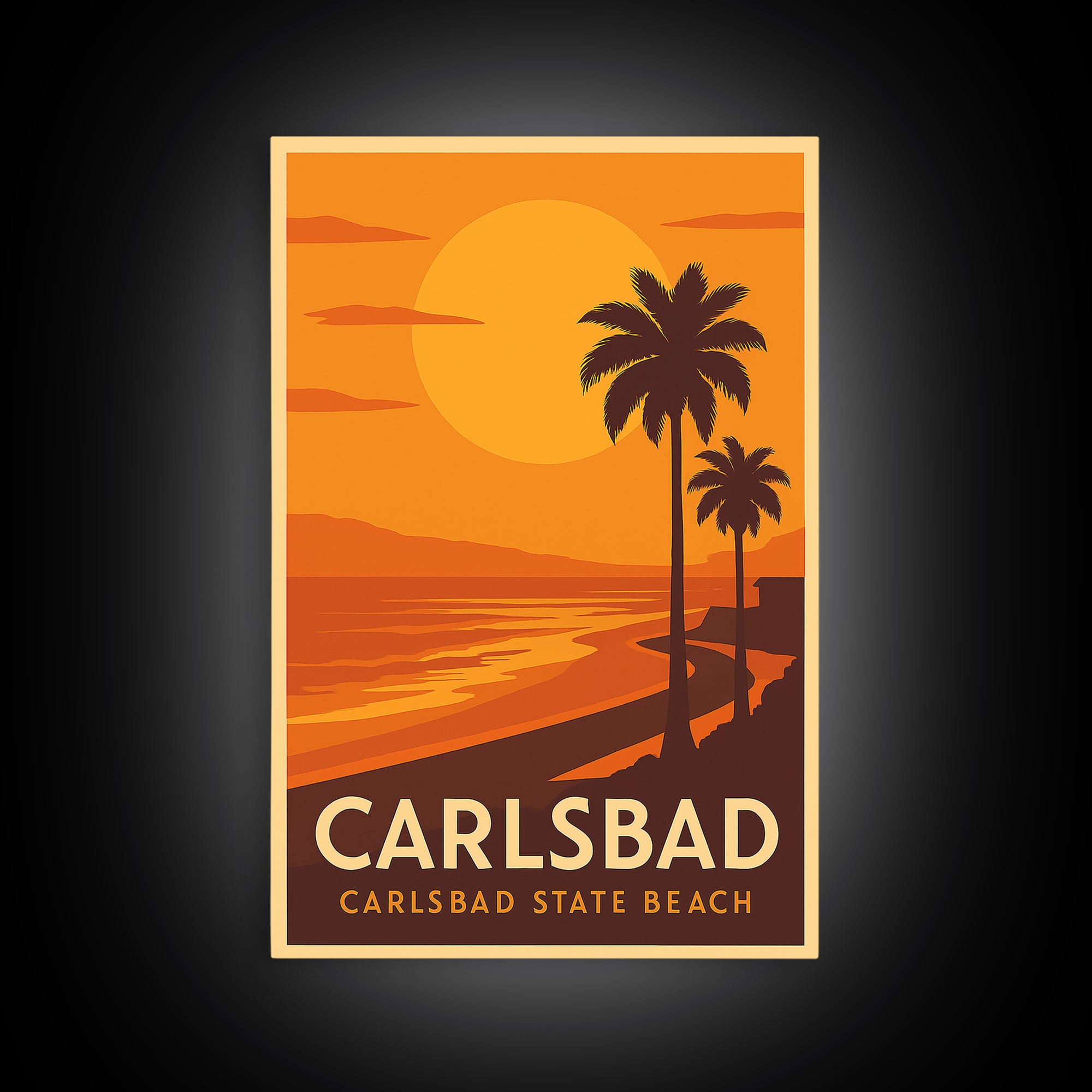 Carlsbad Travel Poster, Canvas Print, Golden Travel Poster Art, Carlsbad Art Print, Travel Art Print, City Travel Prints, Vintage Travel Art