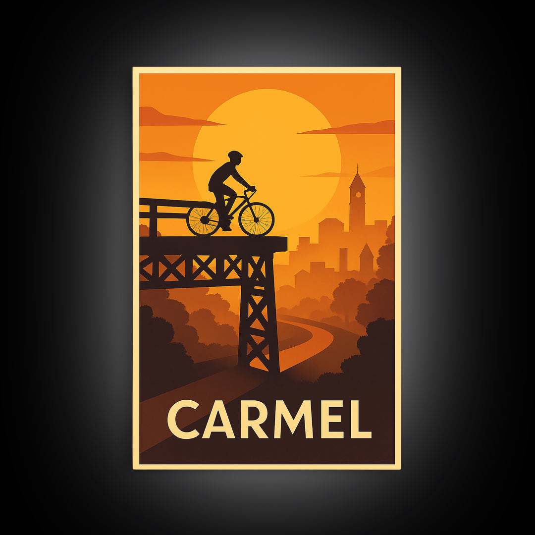 Carmel Travel Poster, Canvas Print, Golden Travel Poster Art, Carmel Poster Print, Travel Art Print, Mid Century Wall Art, Wanderlust Decor