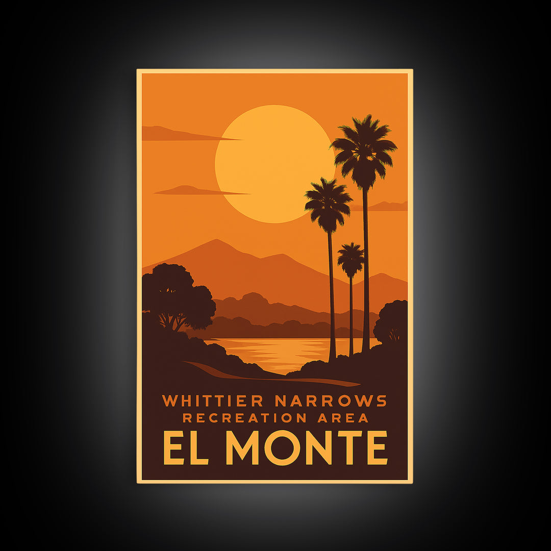 El Monte Travel Poster, Canvas Print, Gold Art Deco Poster Art, El Monte Travel Art, Modern Wall Decor, City Travel Prints, City Art Print