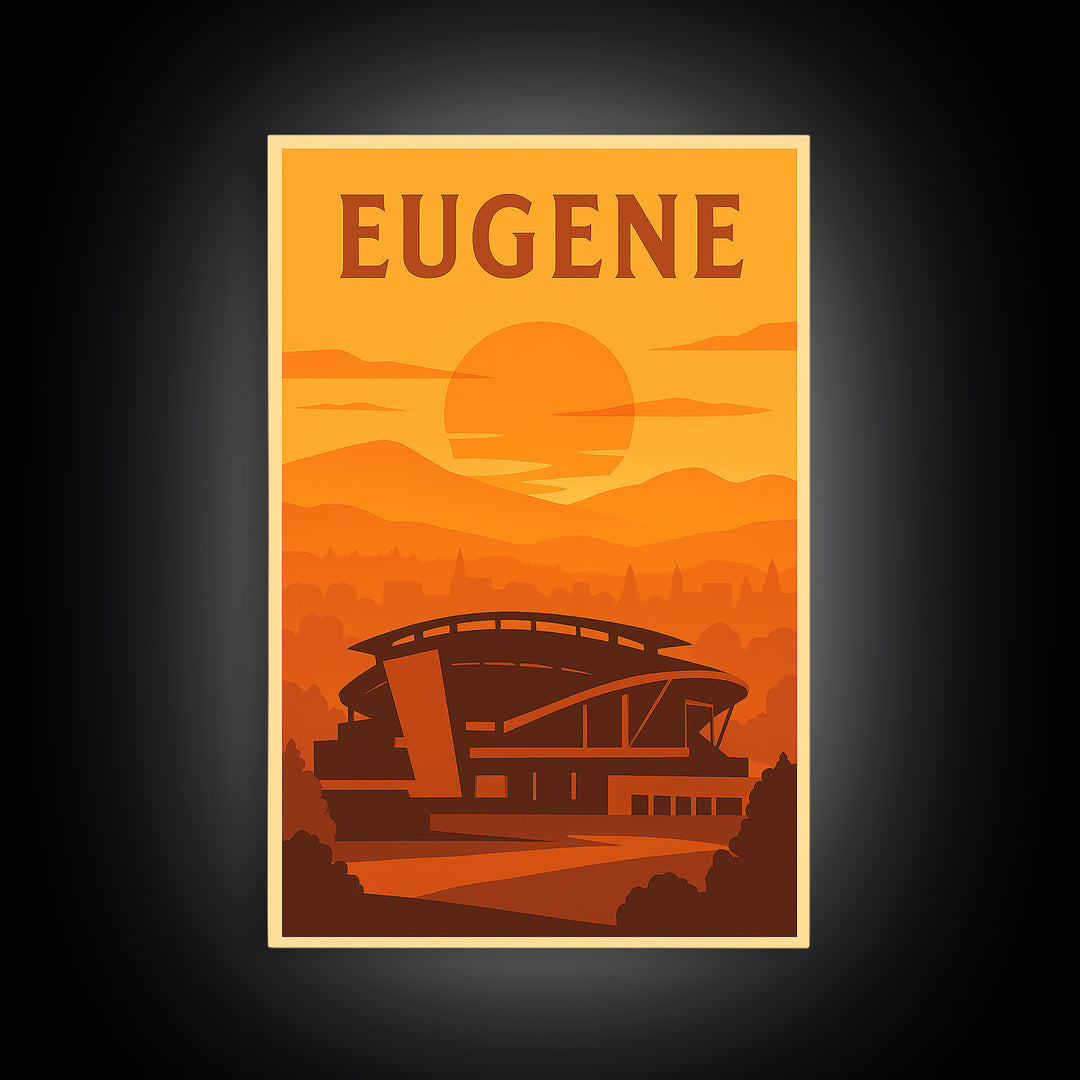 Eugene Oregon Travel Poster, Canvas Print, Vintage Deco Wall Art, Eugene Art Print, Gift For Travelers, Travel Poster Set, Travel Wall Art