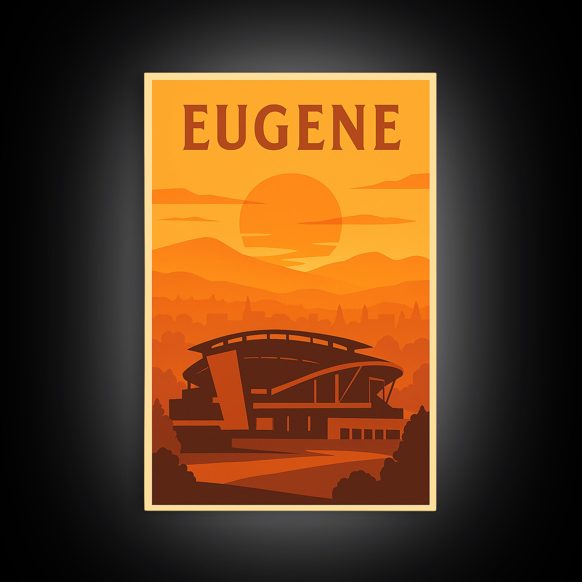 Eugene Oregon Travel Poster, Canvas Print, Vintage Deco Wall Art, Eugene Art Print, Gift For Travelers, Travel Poster Set, Travel Wall Art