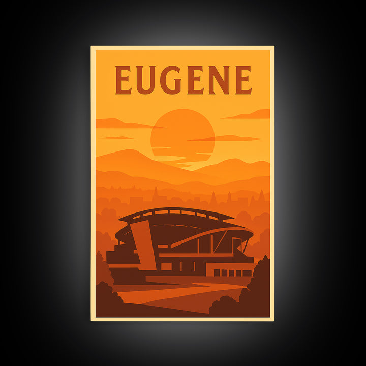 Eugene Oregon Travel Poster, Canvas Print, Vintage Deco Wall Art, Eugene Art Print, Gift For Travelers, Travel Poster Set, Travel Wall Art