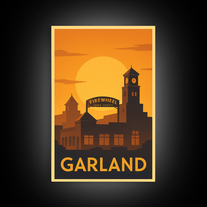 Garland Travel Poster, Canvas Print, Gold Art Deco Poster Art, Garland Travel Art, Vintage Travel Print, City Travel Prints, Poster Print
