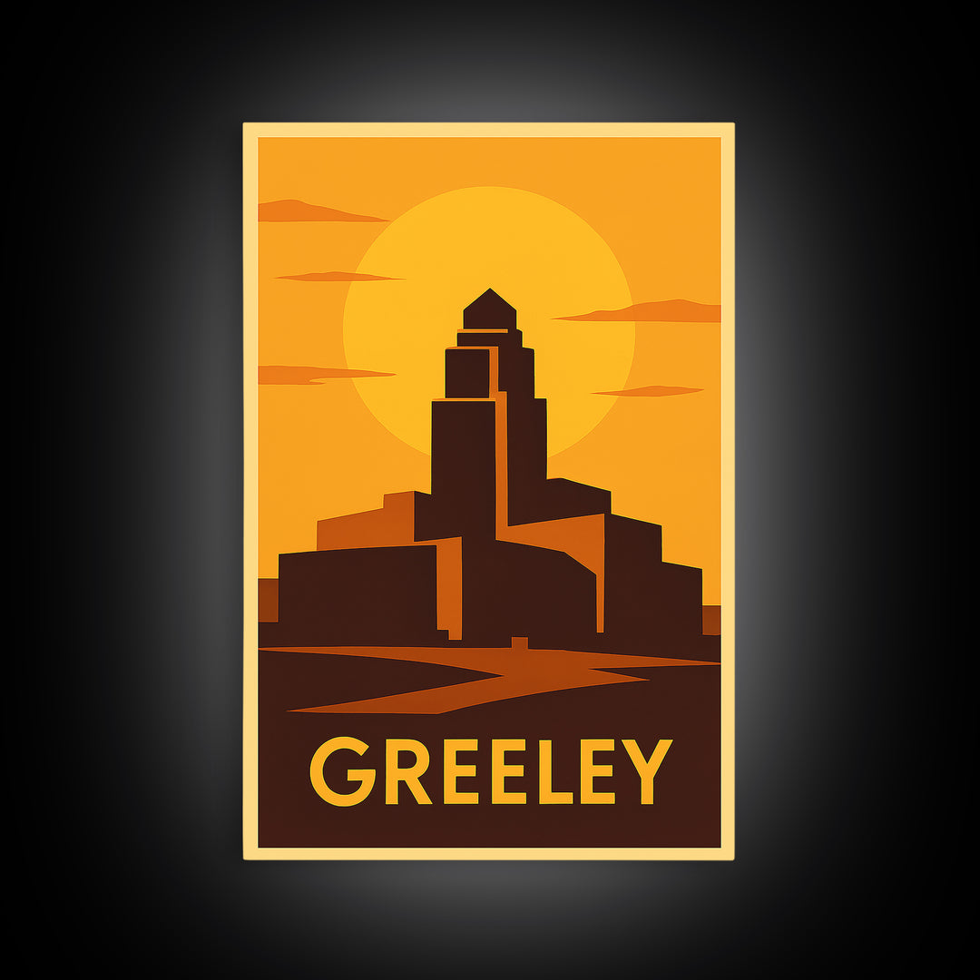 Greeley Travel Poster, Canvas Print, Golden Travel Poster Art, Greeley Wall Art, Vintage Travel Print, Travel Art Print, City Art Print