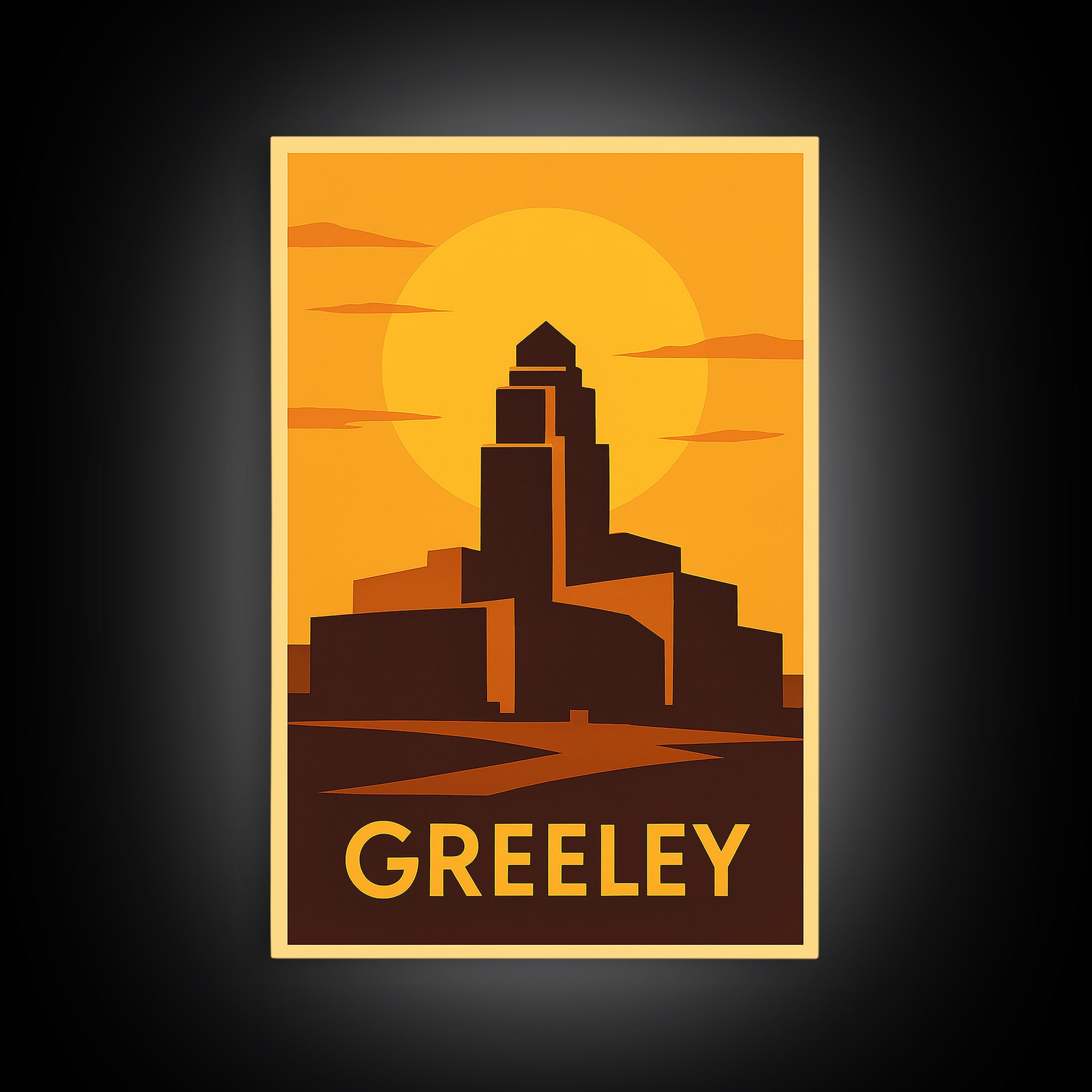 Greeley Travel Poster, Canvas Print, Golden Travel Poster Art, Greeley Wall Art, Vintage Travel Print, Travel Art Print, City Art Print