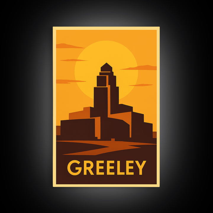 Greeley Travel Poster, Canvas Print, Golden Travel Poster Art, Greeley Wall Art, Vintage Travel Print, Travel Art Print, City Art Print